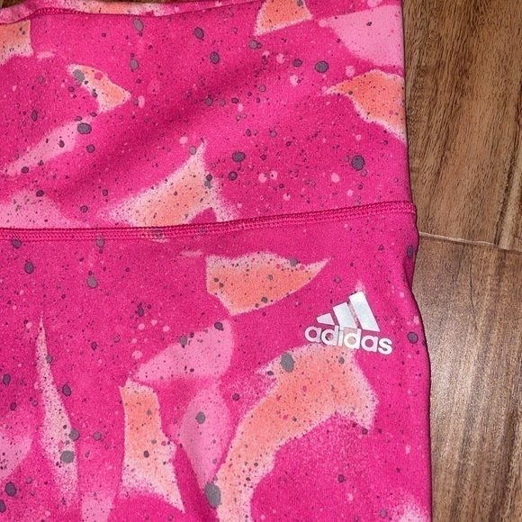 Adidas women leggings Large Climalite mid rise pink cropped athletic Athleisure - Picture 2 of 8